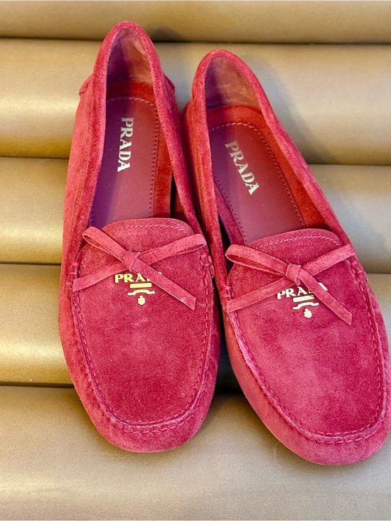 Prada Shoes - NWOB (Size 41) Prada Red Suede Driving Loafers
